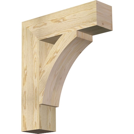 Ekena Millwork Thorton Block Rough Sawn Bracket, Douglas Fir, 6"W x 24"D x 28"H BKT06X24X28THR05RDF